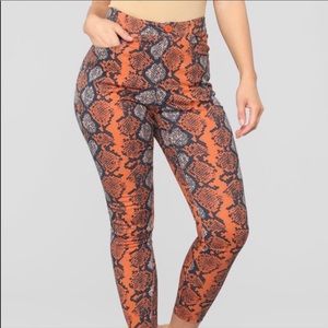 Fashion Nova Snake Print Pants